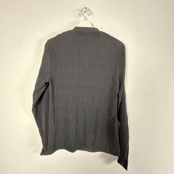 Rag & Bone Womens Pleated Button-Up Blouse Medium Black Long Sleeve Lightweight - Picture 2 of 8